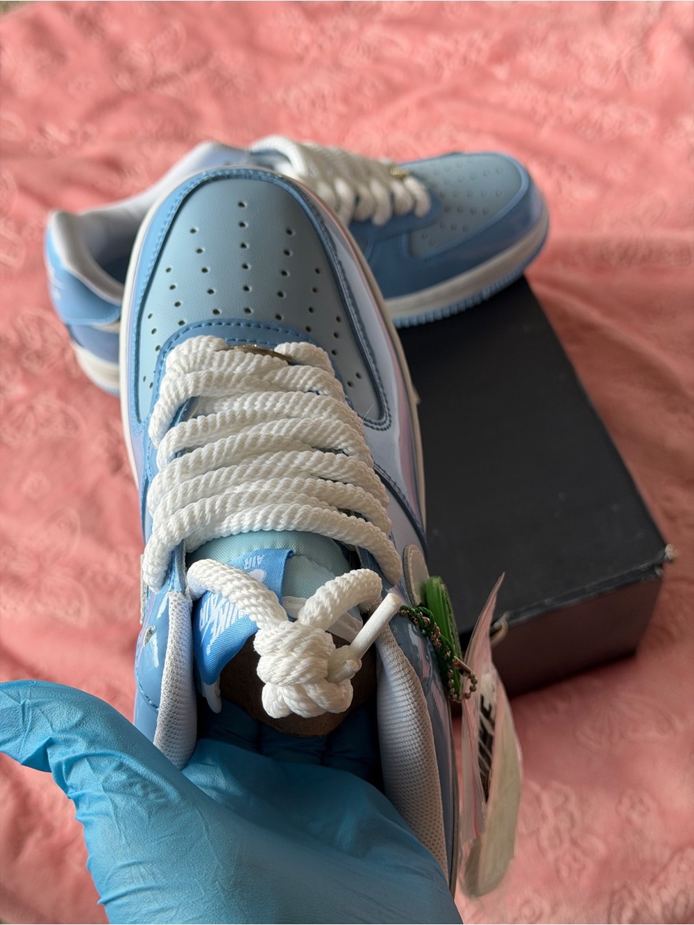 Nike Low-Top Sneakers in Sky Blue and White